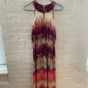 London Times Purple & White Maxi Dress